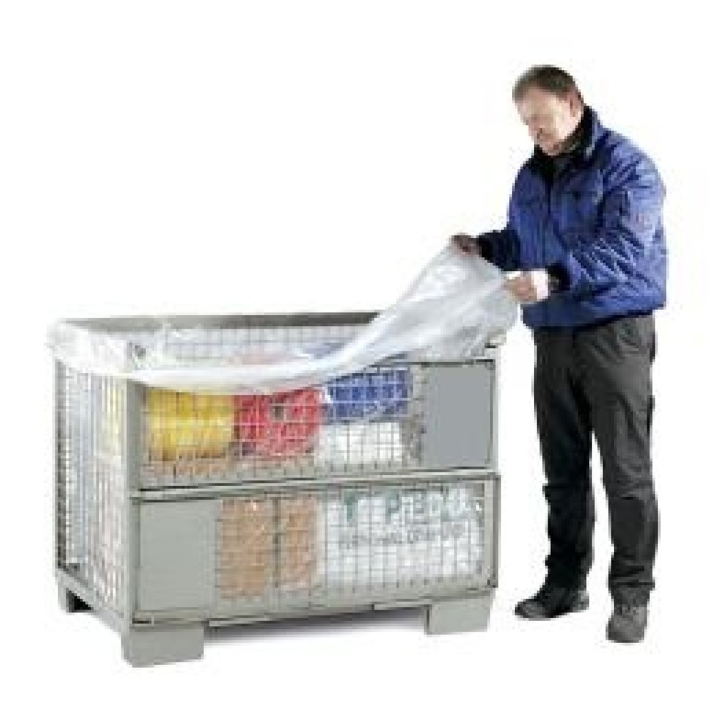 Illustration du produit: Sachet à soufflets en polyéthylène (PE), 1 300 + 950 x 2 400 mm, 50 µ, transparent, 50 pièces/rouleau, perforé