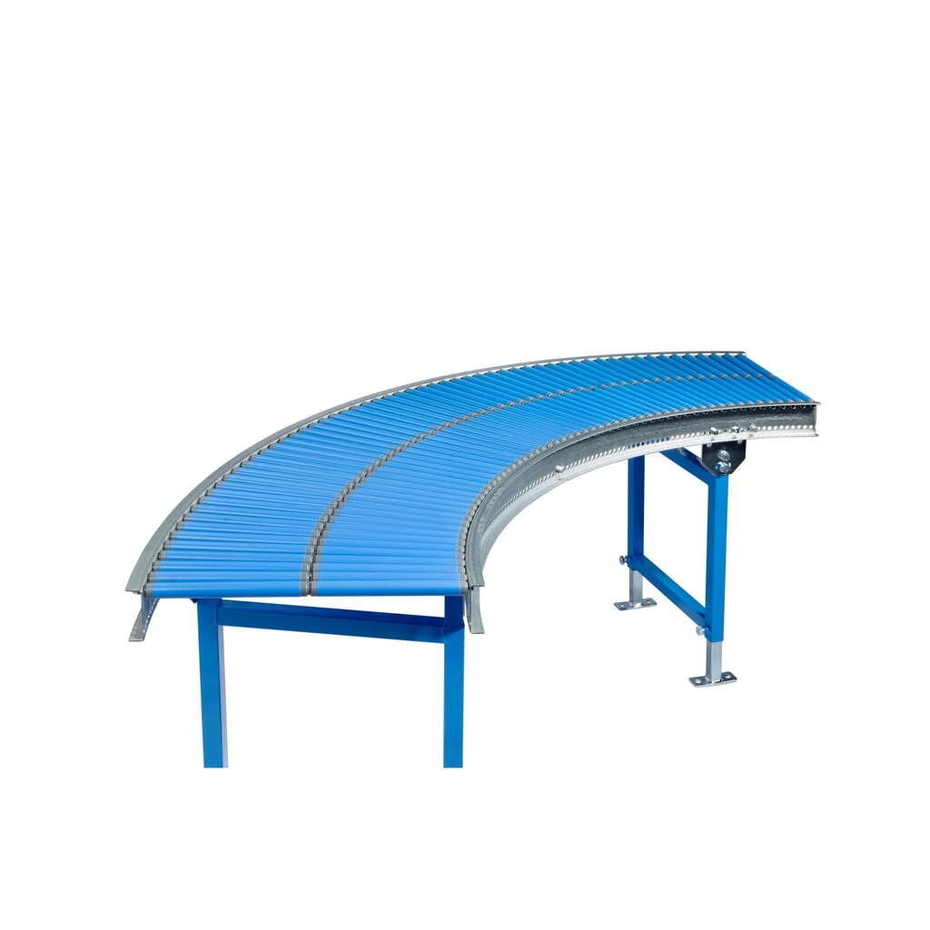 Convoyeur à rouleaux pour petites charges, rouleaux en plastique, courbe de 45°, axe à ressorts, Ø 20 mm, largeur de 400 mm Illustration du produit: Convoyeur à rouleaux pour petites charges, rouleaux en plastique, courbe de 45°, axe à ressorts, Ø 20 mm, largeur de 400 mm