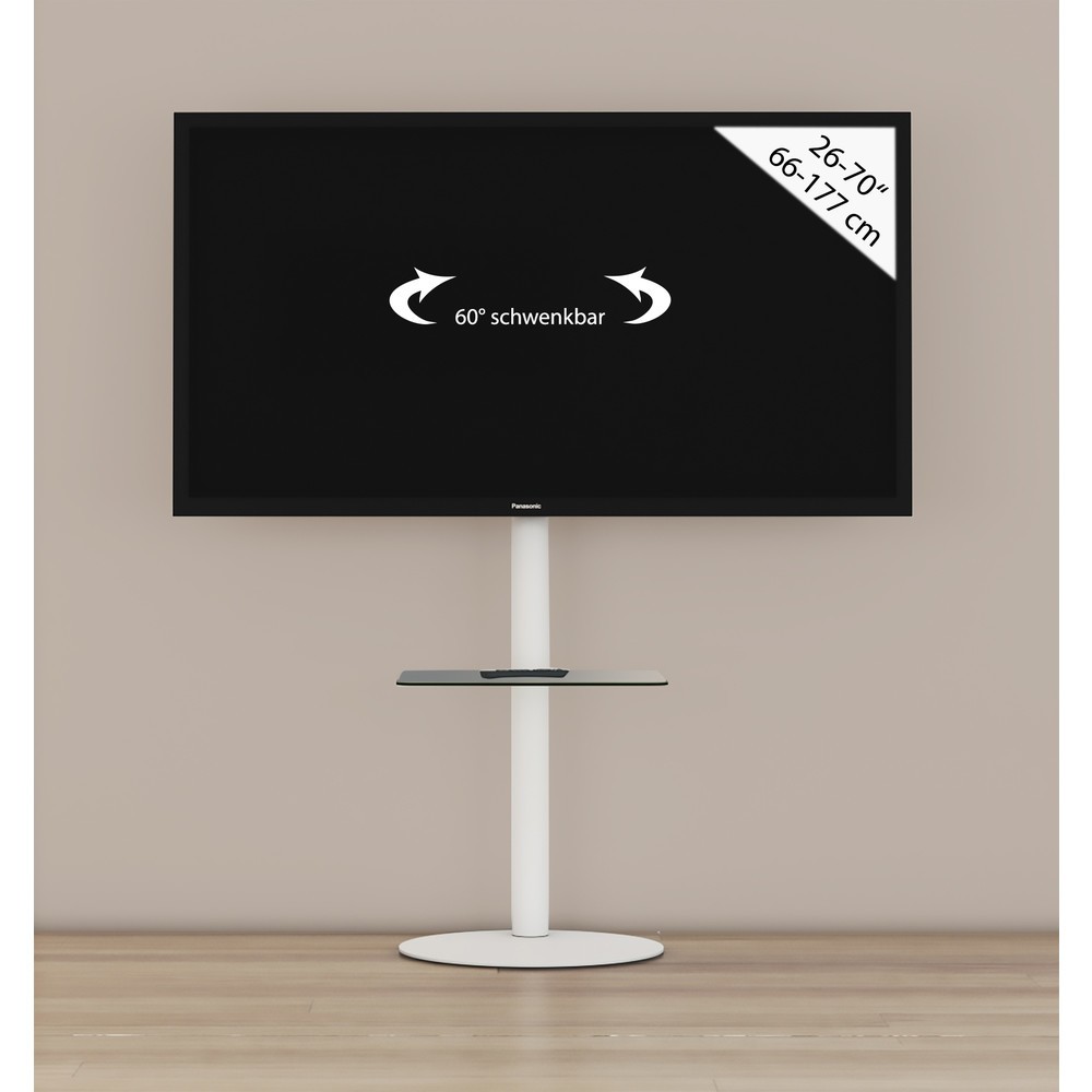 Numéro de l'image du produit 3: Pied TV Cirla avec plateau intermédiaire, blanc