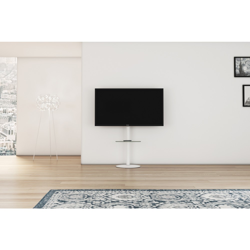 Numéro de l'image du produit 4: Pied TV Cirla avec plateau intermédiaire, blanc