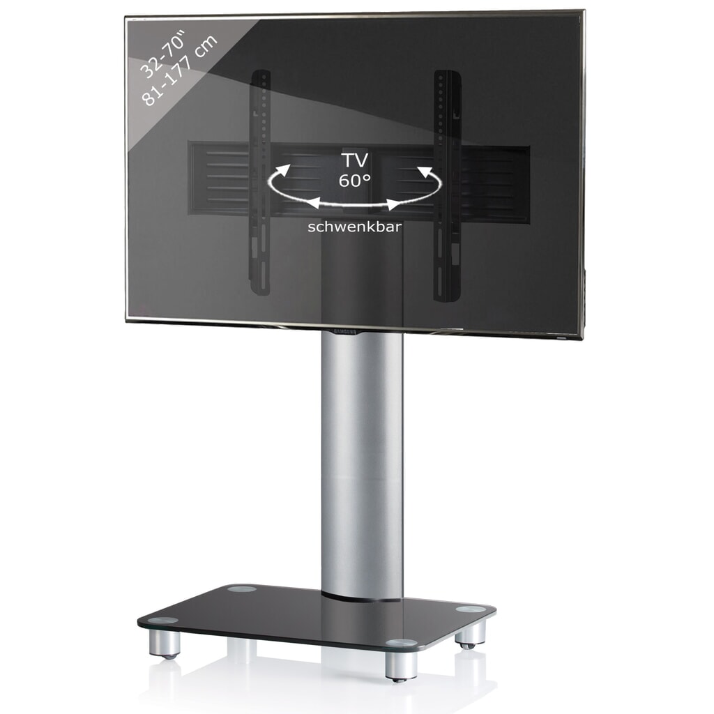 Pied TV VCM Tosal, argent N° de l'image du produit 3 : Pied TV VCM Tosal, argent