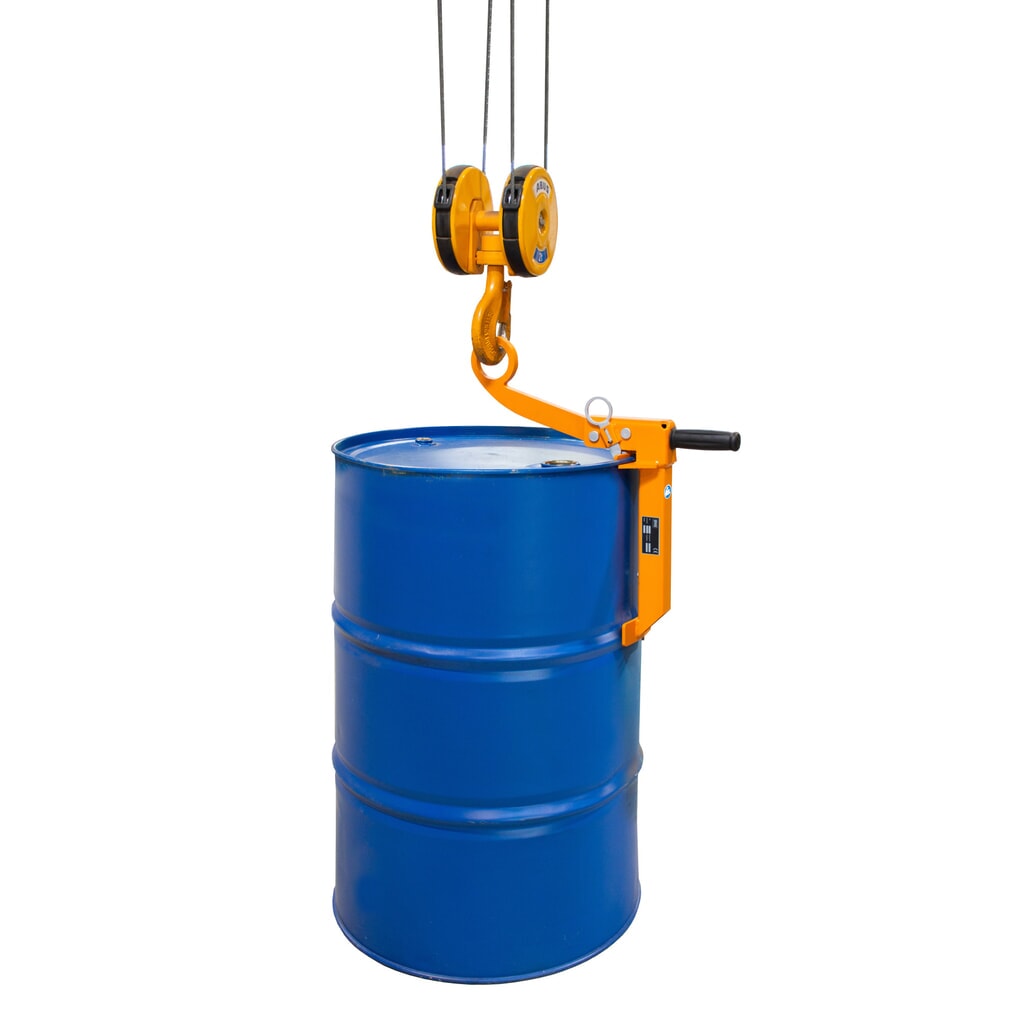 Bauer® pince à fûts FKL pour fûts à bonde en acier, fonction de serrage, peinte, RAL 2000 jaune-orange Illustration du produit: Bauer® pince à fûts FKL pour fûts à bonde en acier, fonction de serrage, peinte, RAL 2000 jaune-orange