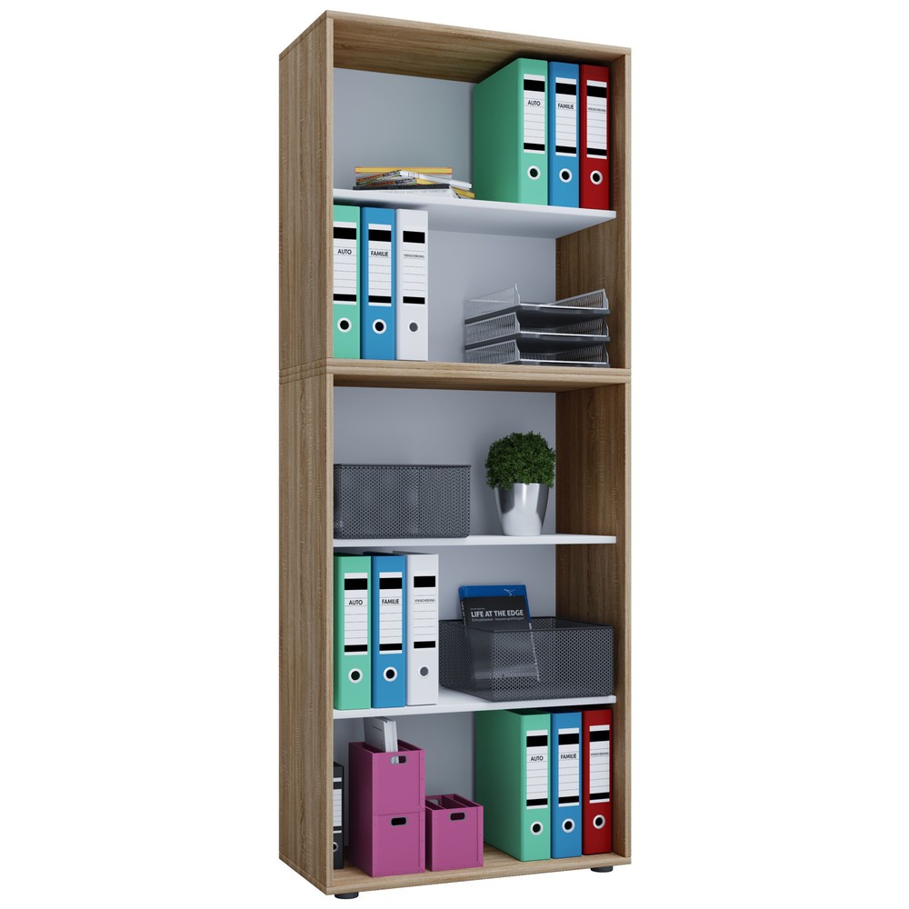 Numéro de l'image du produit 1: Lona Tablette de bureau, 5 compartiments, HxLxP 1,780 x 700 x 400 mm, chêne Sonoma