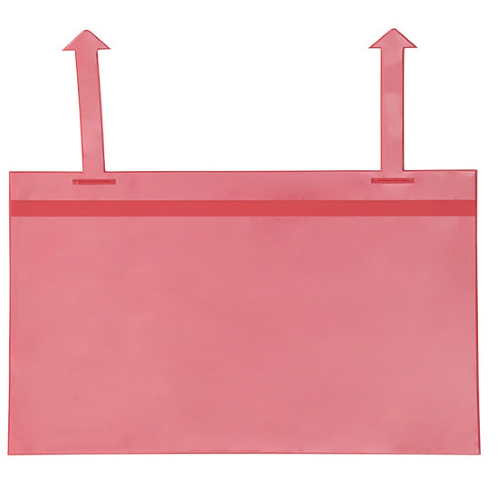 Numéro de l'image du produit 1: Poches pour caisses-palettes avec languettes, 50 pcs/UV, DIN A4 portrait, rouges