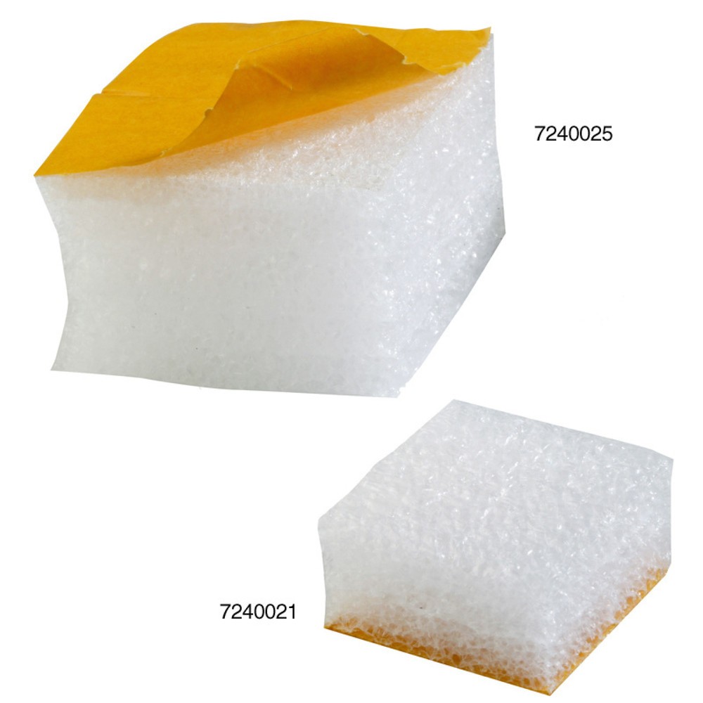 Illustration du produit: Protection de rembourrage autocollante, 50 x 50 x 25 mm, blanche, adhésif puissant, 1 UV = 2 000 pièces