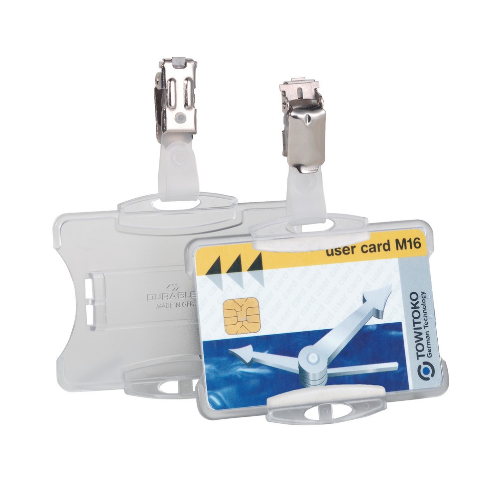 Numéro de l'image du produit 2: Porte-badge DURABLE pour une carte d’entreprise, avec clip