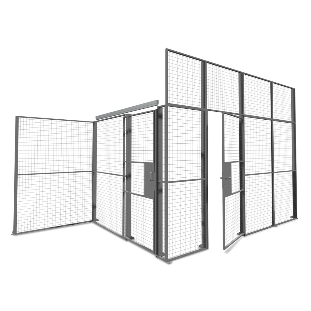 Porte coulissante pour système de cloisons de séparation TROAX®, largeur 2 800 mm, serrure à cylindre Illustration du produit: Porte coulissante pour système de cloisons de séparation TROAX®, largeur 2 800 mm, serrure à cylindre