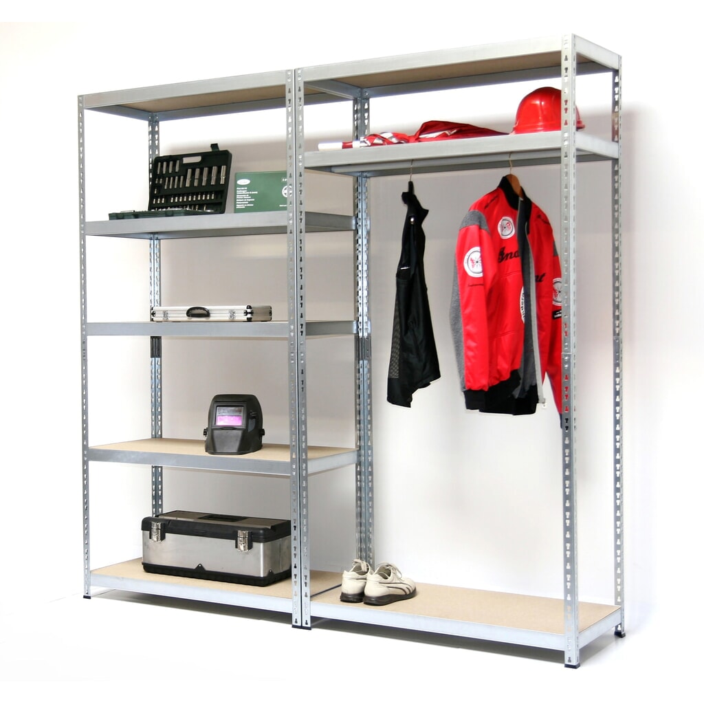 N° de l'image du produit 1 : Étagère de vestiaire, HxlxP 1.800 x 1.800 x 460 mm, 8 tablettes