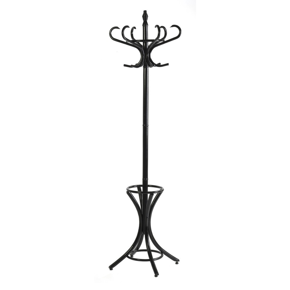 Numéro de l'image du produit 1: Portemanteau Bistro, sur pied, en bois, 12 crochets, noir