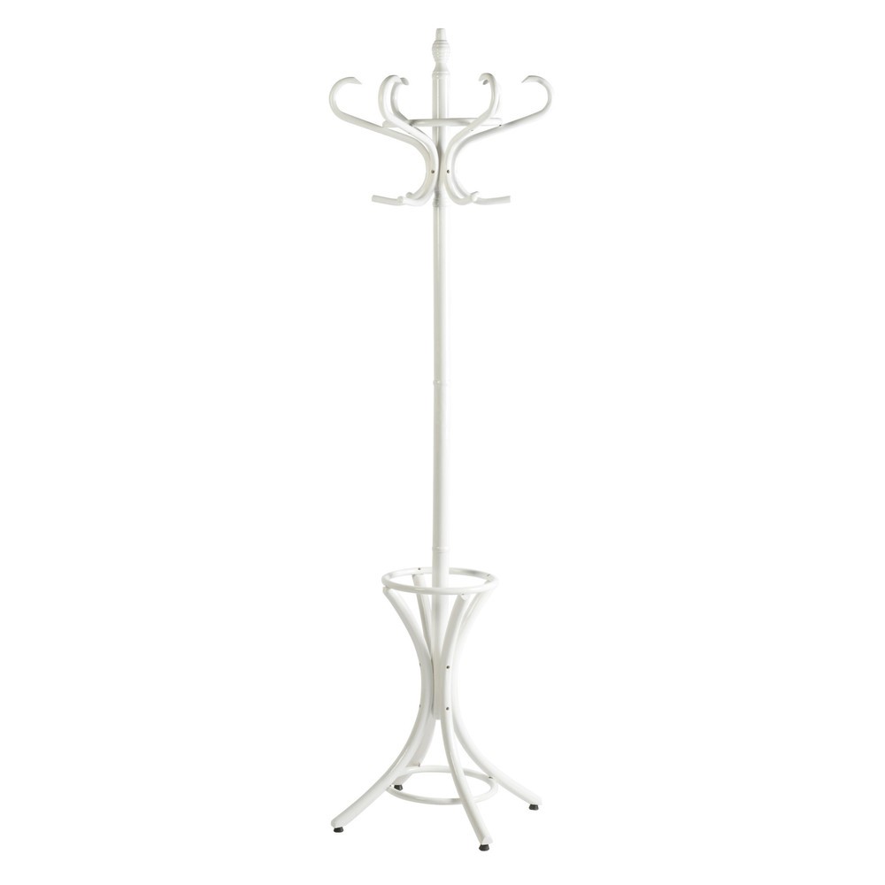 Illustration du produit: Portemanteau Bistro, sur pied, en bois, 12 crochets, blanc