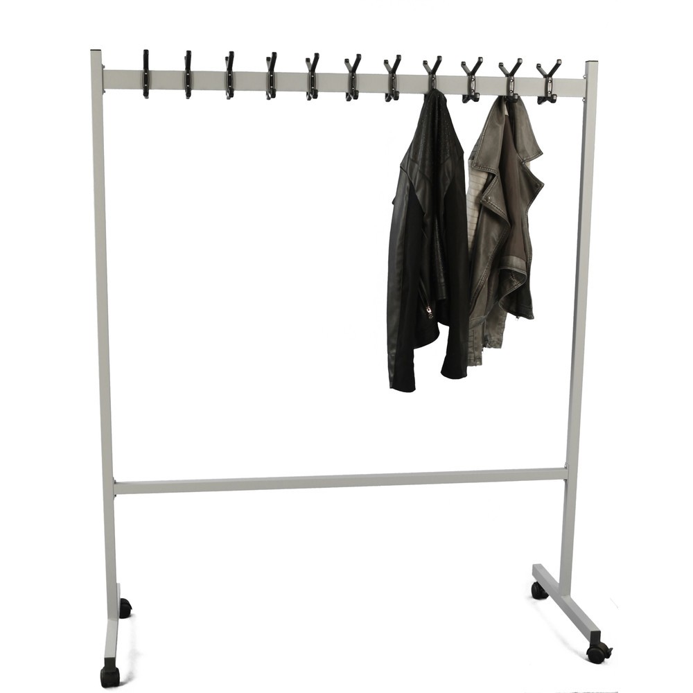 Numéro de l'image du produit 4: Portemanteau mobile Double, 22 crochets doubles, bilatéral, argenté, noir