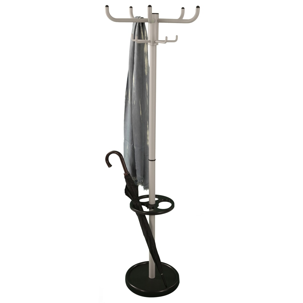 Portemanteau, sur pied, 10 crochets, avec porte-parapluie, gris, noir N° de l'image du produit 4 : Portemanteau, sur pied, 10 crochets, avec porte-parapluie, gris, noir