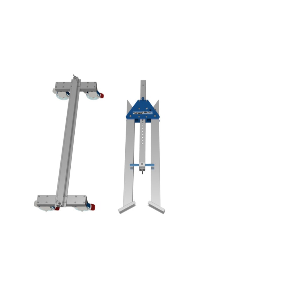 N° de l'image du produit 2 : Portique de levage en alu avec double traverse divisible, mobile, point d’accrochage 2 613-3 363 mm, capacité de charge 3 000 kg