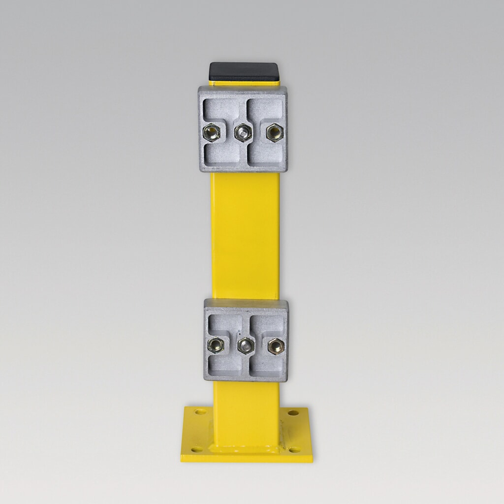 Illustration du produit: Poteau pour glissière de protection à profilé en C, pour l’extérieur, hauteur 465 mm, jaune