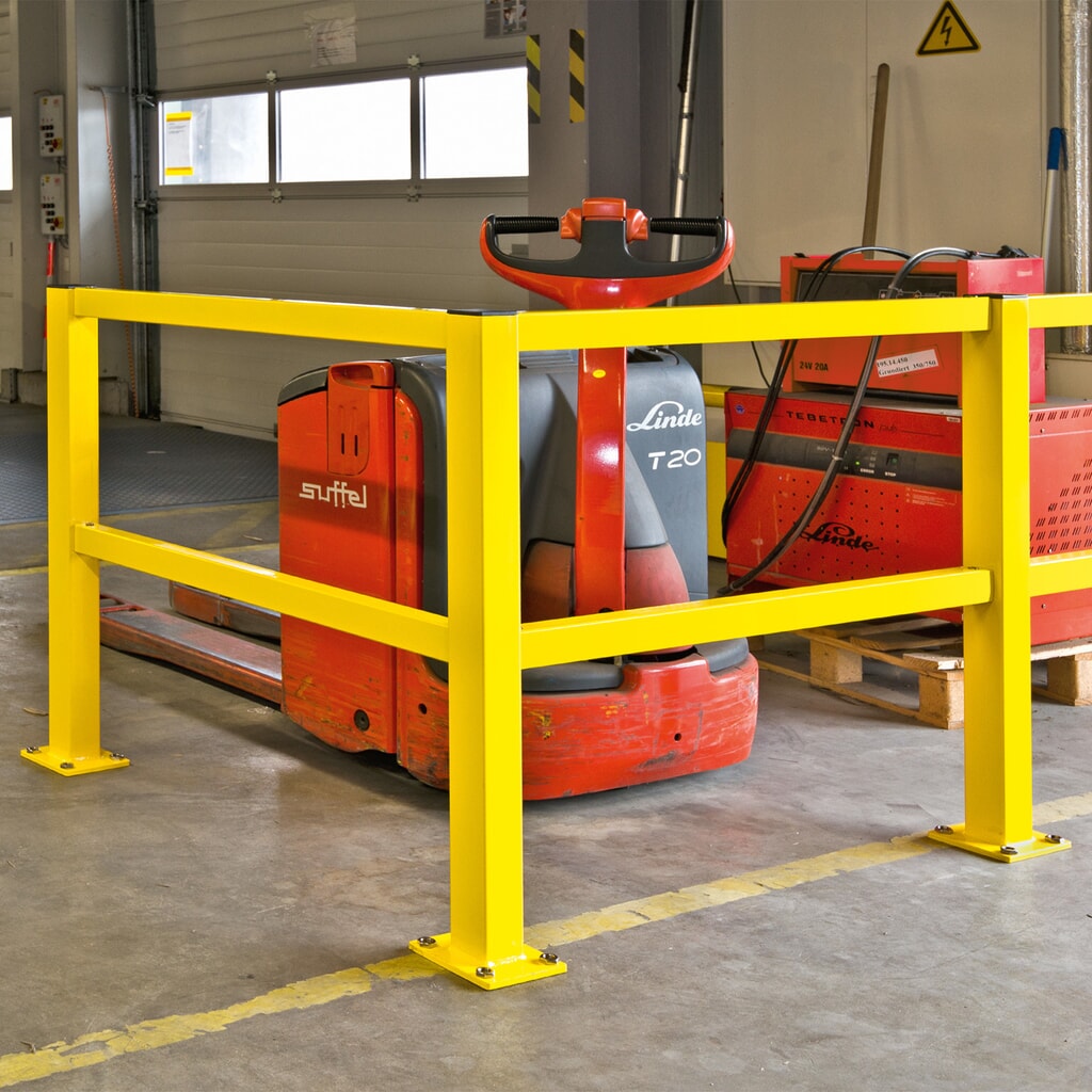 Rambarde de protection S-Line, pour l’intérieur, poteau de départ/fin, hauteur 1 000 mm N° de l'image du produit 4 : Rambarde de protection S-Line, pour l’intérieur, poteau de départ/fin, hauteur 1 000 mm