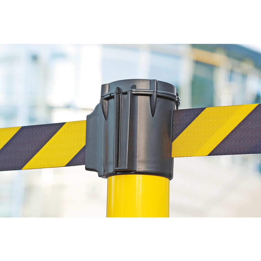Numéro de l'image du produit 2: Potelets d’avertissement à ruban étirable, potelets jaunes, ruban jaune