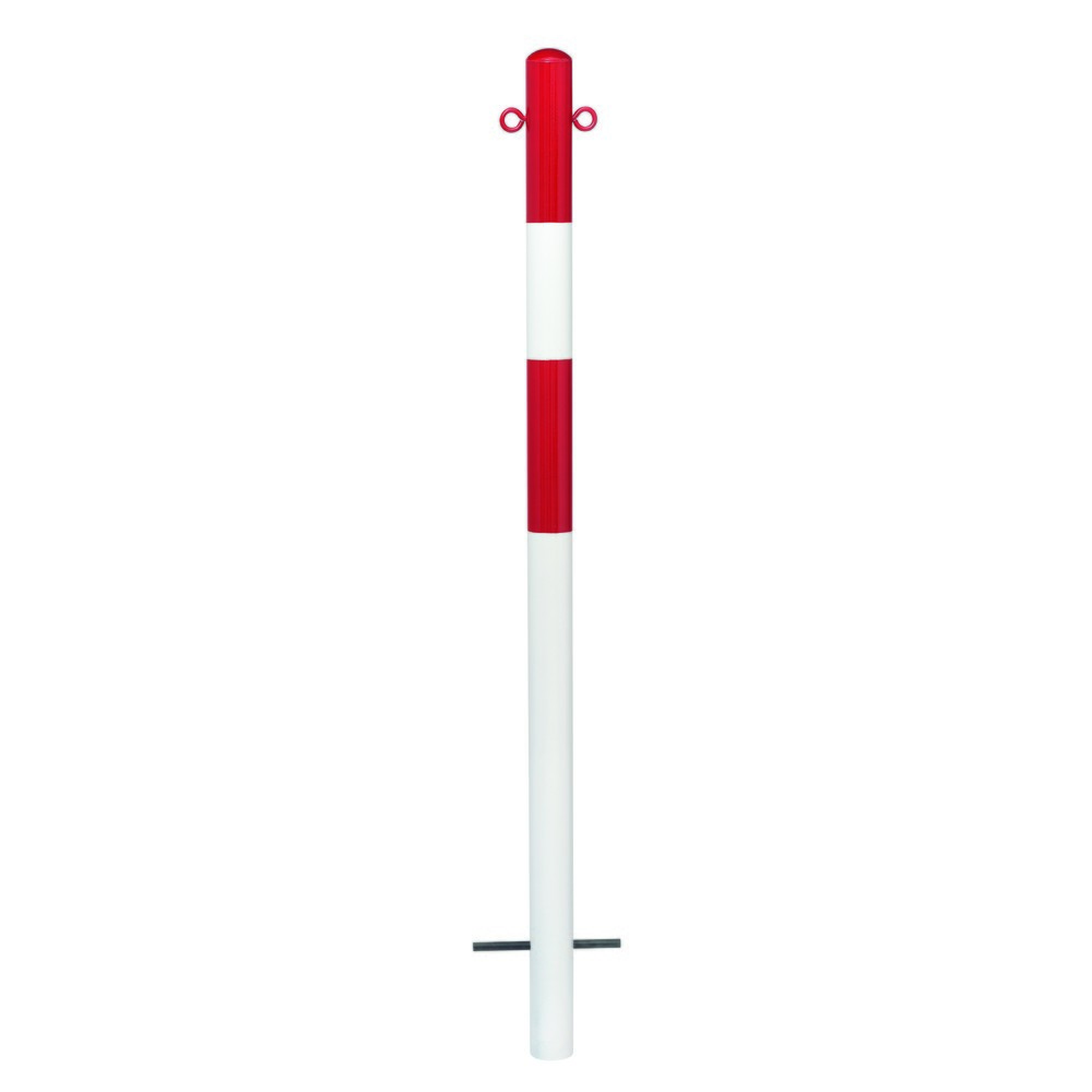 Numéro de l'image du produit 1: Potelet MORAVIA MORION, fixe, tube rond Ø 60 mm, revêtement en plastique, à bétonner, 2 œillets pour chaîne