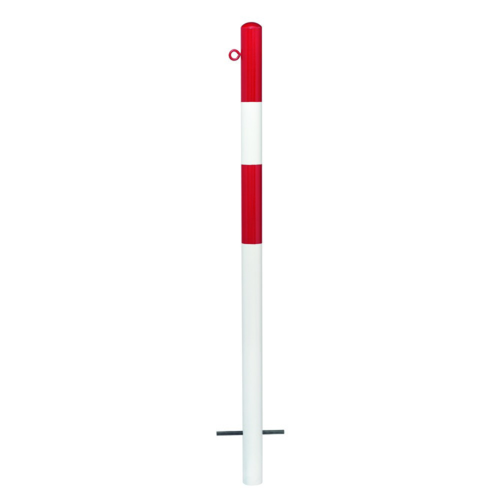 N° de l'image du produit 1 : Potelet MORAVIA MORION, fixe, tube rond Ø 60 mm, galvanisé à chaud et laqué, à bétonner, 1 œillet pour chaîne