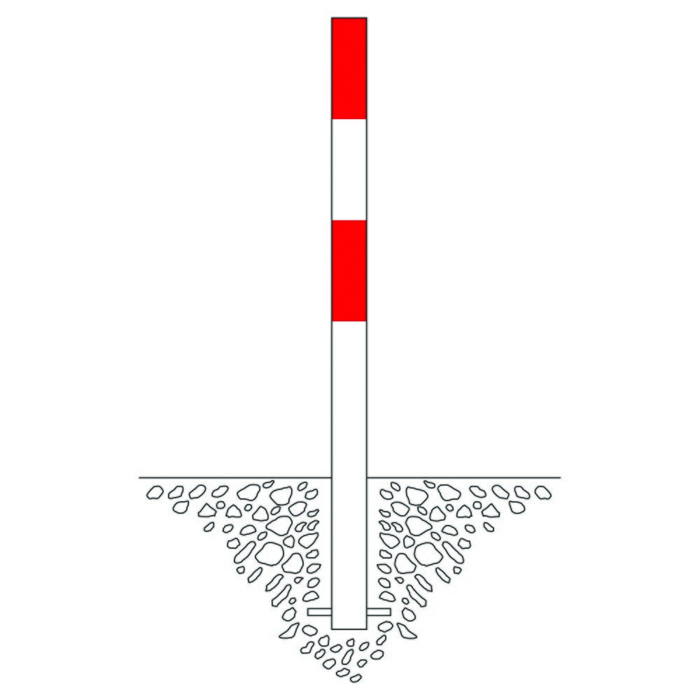 Numéro de l'image du produit 2: Potelet MORAVIA MORION, fixe, tube rond Ø 76 mm, galvanisé à chaud et laqué, à bétonner, 1 œillet pour chaîne