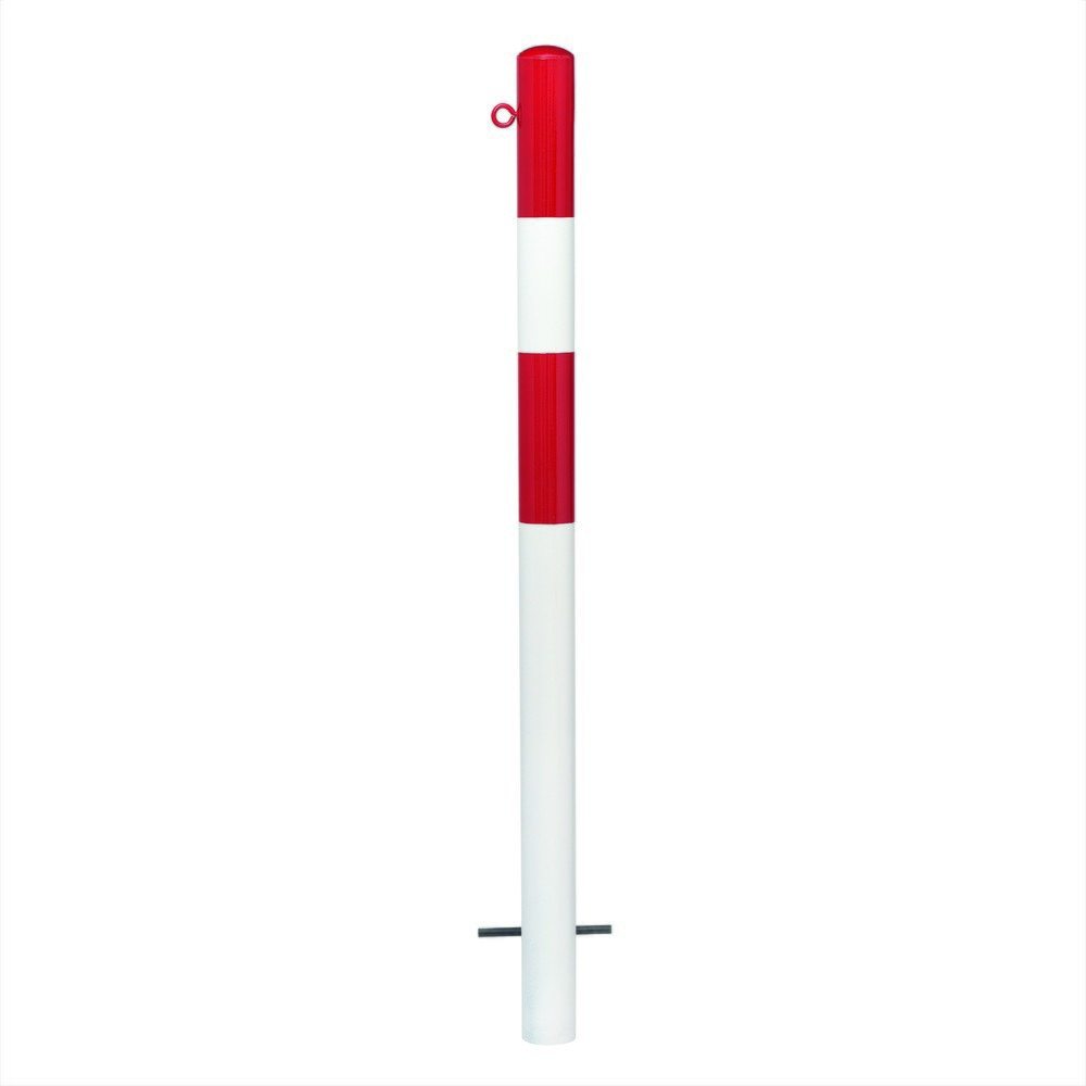 Numéro de l'image du produit 1: Potelet MORAVIA MORION, fixe, tube rond Ø 76 mm, galvanisé à chaud et laqué, à bétonner, 1 œillet pour chaîne
