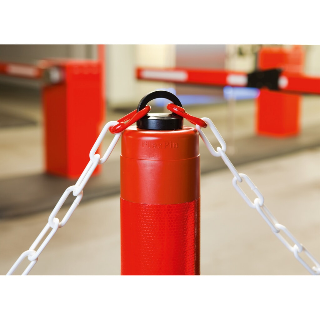 N° de l'image du produit 2 : Potelet de délimitation avec capuchon à anneau, rouge/blanc réfléchissant
