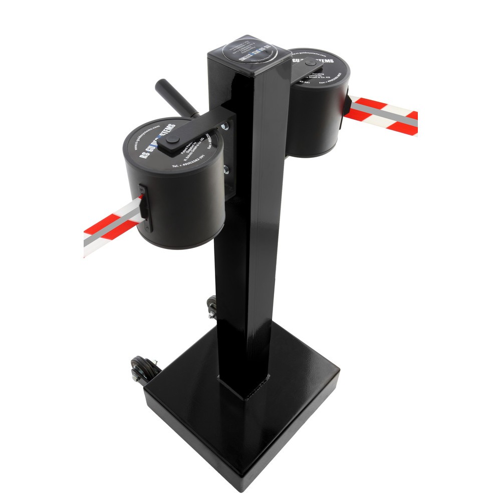 Numéro de l'image du produit 3: Potelet de délimitation RS-GUIDESYSTEMS® GLA 2000-J REFLECTO, longueur 2x 18 m, largeur 50 mm, potelet noir, sangle noir/jaune