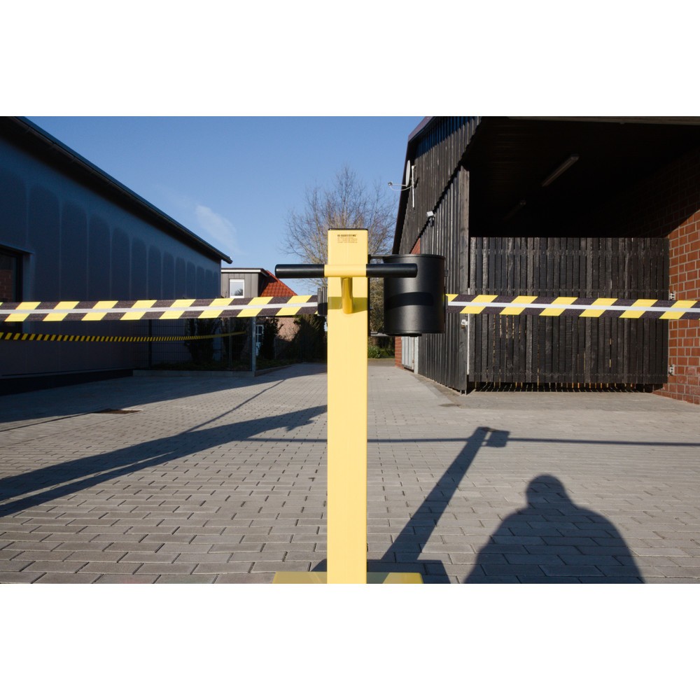 Numéro de l'image du produit 4: Potelet de délimitation RS-GUIDESYSTEMS® GLA 2000-E REFLECTO, longueur 2x 18 m, largeur 50 mm, potelet jaune, sangle noir/jaune