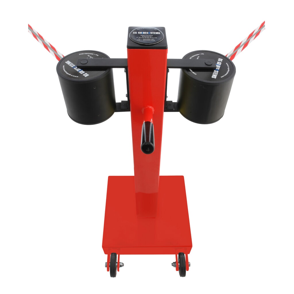 Potelet de délimitation RS-GUIDESYSTEMS® GLA 2000-D REFLECTO, longueur 2x 18 m, largeur 50 mm, potelet rouge, sangle rouge/blanc Illustration du produit: Potelet de délimitation RS-GUIDESYSTEMS® GLA 2000-D REFLECTO, longueur 2x 18 m, largeur 50 mm, potelet rouge, sangle rouge/blanc