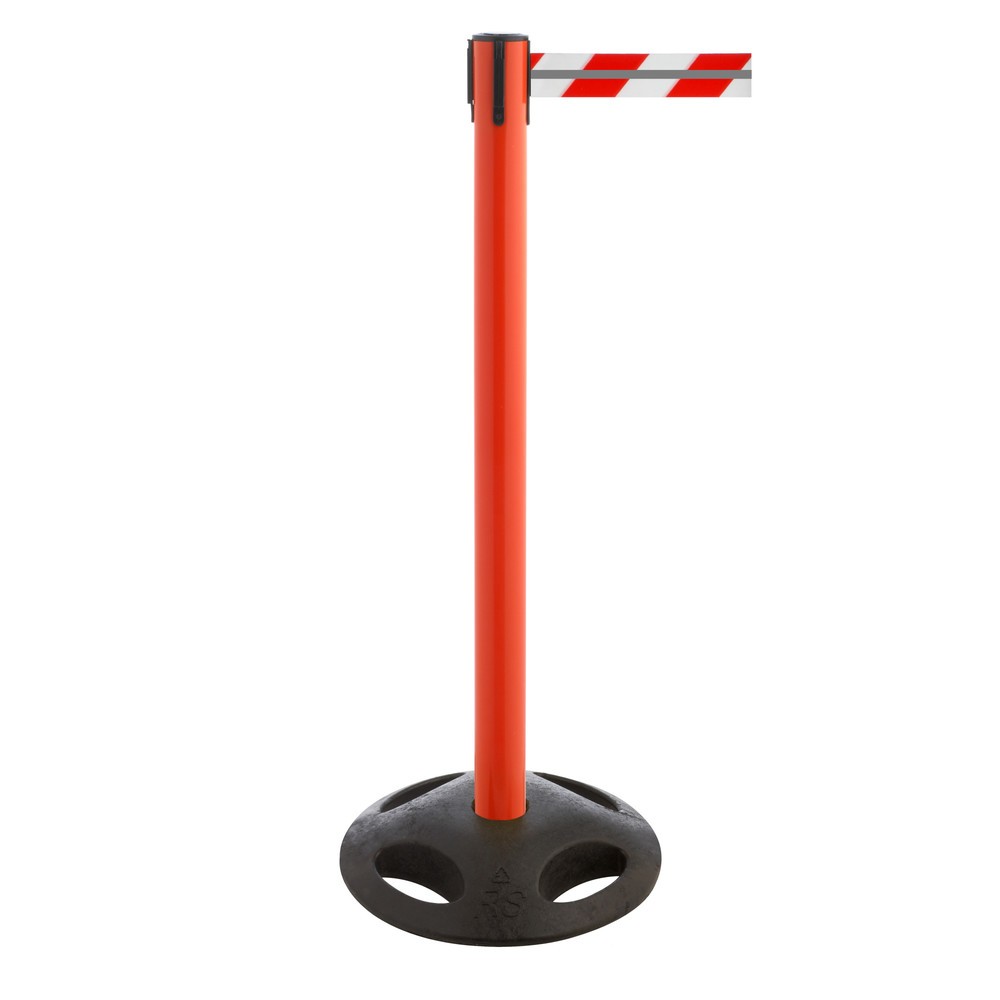 N° de l'image du produit 1 : Potelet de délimitation RS-GUIDESYSTEMS® GLA 25-D REFLECTO, longueur 3,5 m, largeur 50 mm, potelet rouge, sangle rouge/blanc
