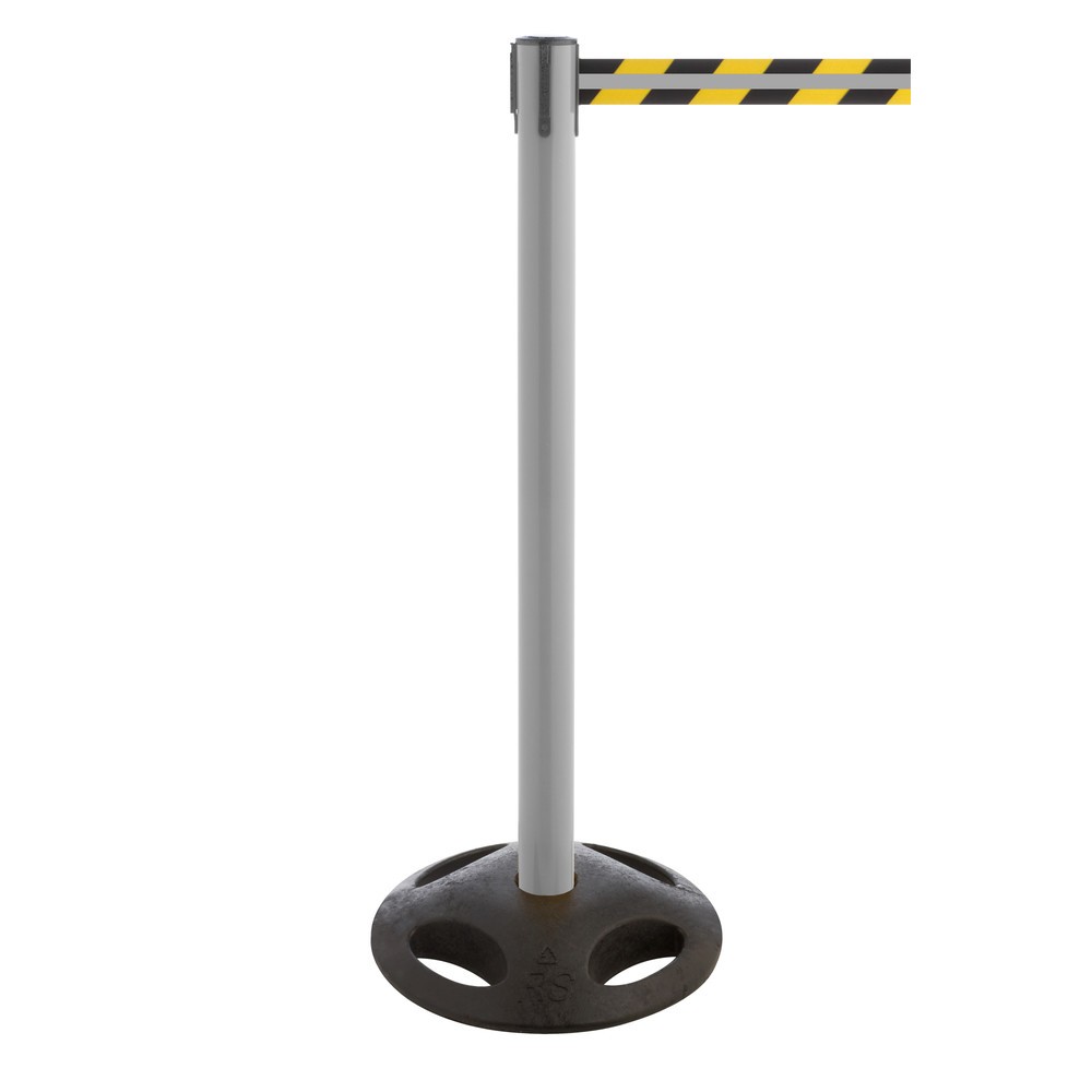 Numéro de l'image du produit 1: Potelet de délimitation RS-GUIDESYSTEMS® GLA 25-A REFLECTO, longueur 3,5 m, largeur 50 mm, potelet anthracite, sangle noir/jaune