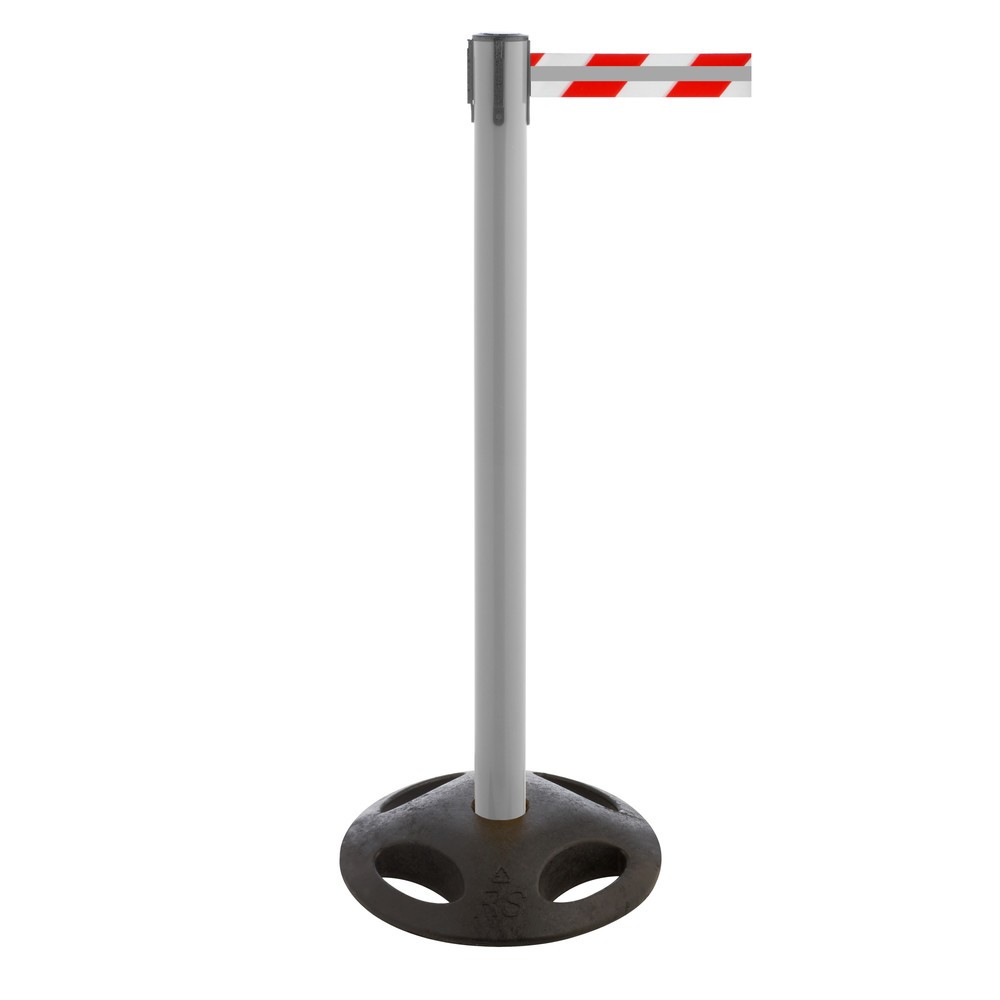 Numéro de l'image du produit 1: Potelet de délimitation RS-GUIDESYSTEMS® GLA 25-A REFLECTO, longueur 3,5 m, largeur 50 mm, potelet anthracite, sangle rouge/blanc