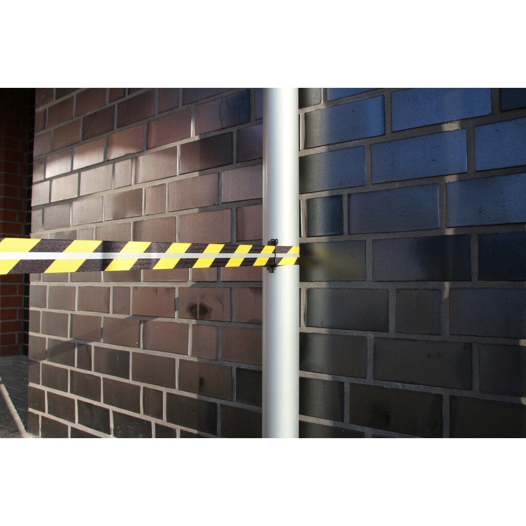N° de l'image du produit 2 : Potelet de délimitation à double sangle RS-GUIDESYSTEMS® GLA 95-E REFLECTO, longueur 3,5 m, largeur 50 mm, potelet jaune, sangle noir/jaune
