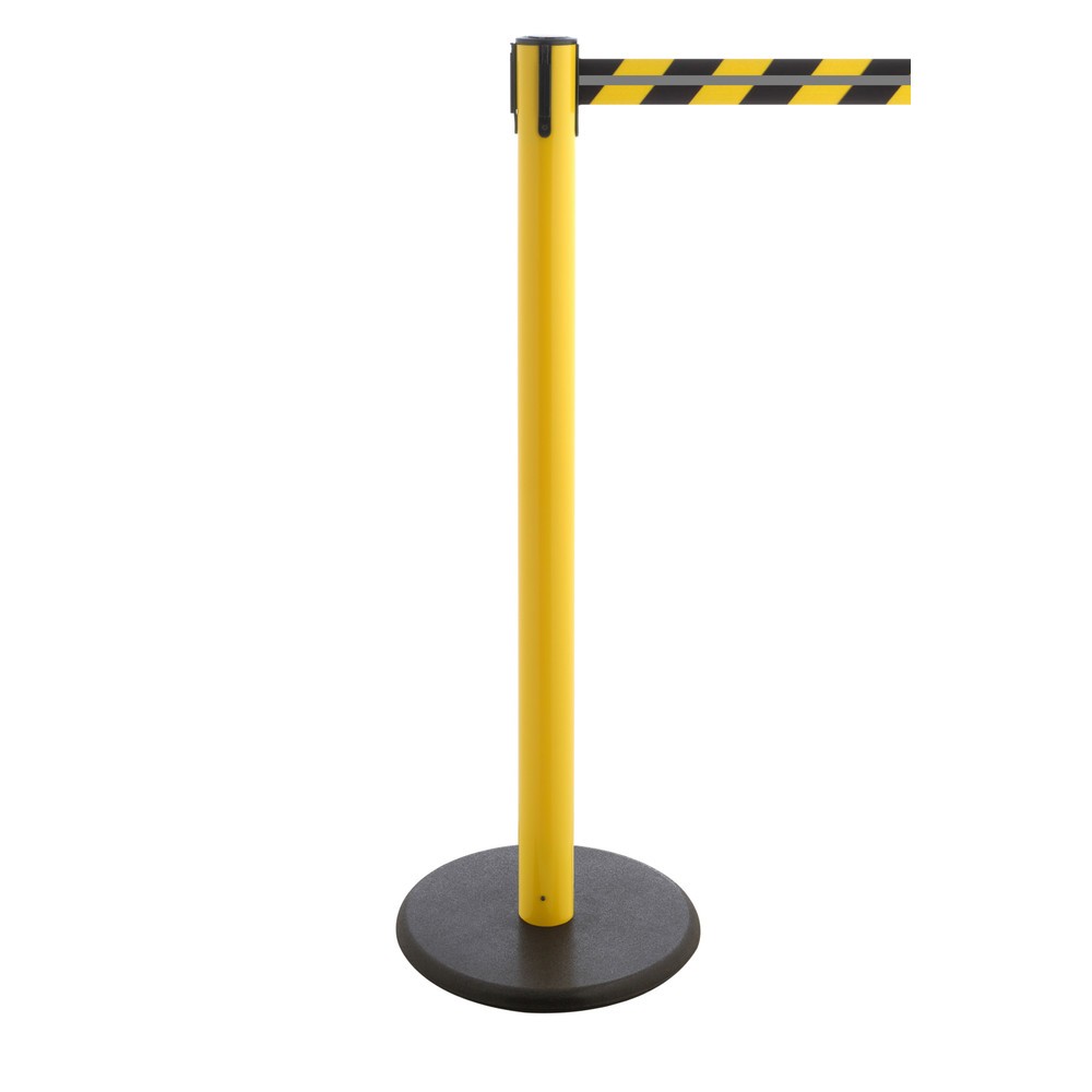 Numéro de l'image du produit 1: Potelet de délimitation RS-GUIDESYSTEMS® GLA 28-E REFLECTO, longueur 2,3 m, largeur 50 mm, potelet jaune, sangle noir/jaune