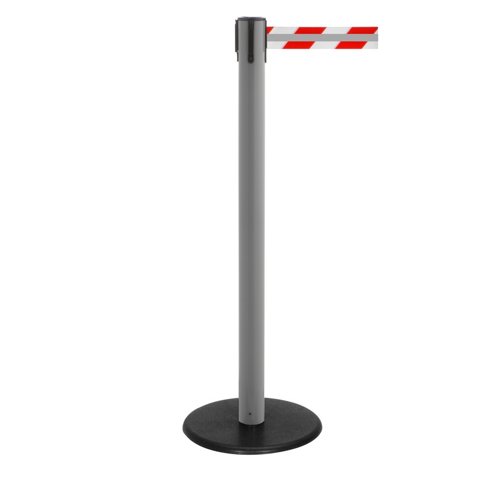 Numéro de l'image du produit 1: Potelet de délimitation RS-GUIDESYSTEMS® GLA 28-A REFLECTO, longueur 2,3 m, largeur 50 mm, potelet anthracite, sangle rouge/blanc