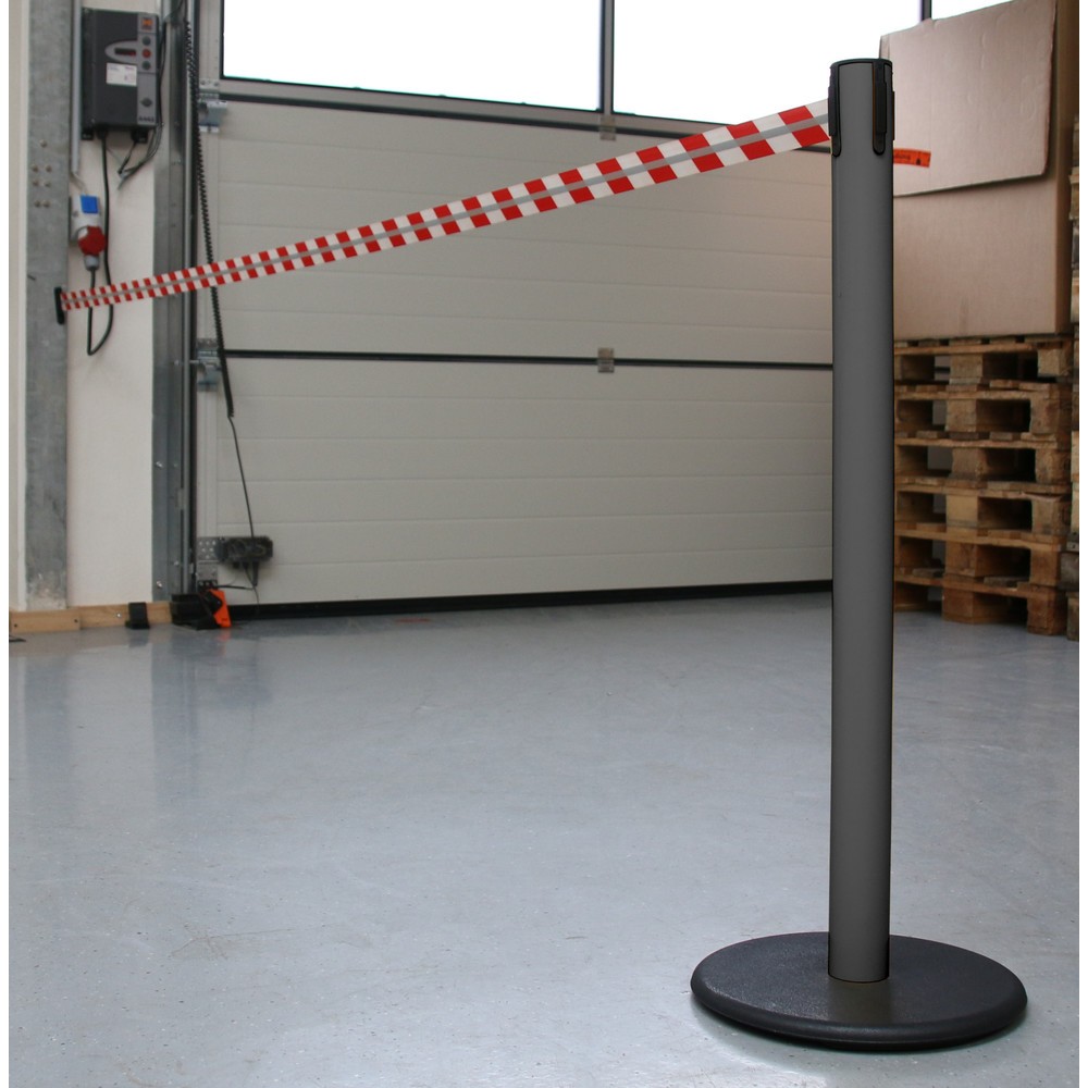 Numéro de l'image du produit 3: Potelet de délimitation RS-GUIDESYSTEMS® GLA 28-A REFLECTO, longueur 2,3 m, largeur 50 mm, potelet anthracite, sangle rouge/blanc