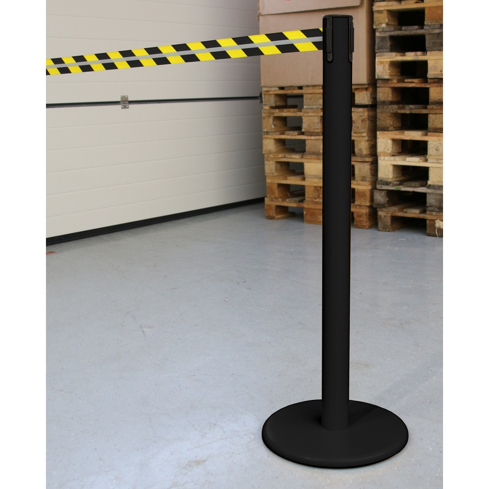 Numéro de l'image du produit 4: Potelet de délimitation RS-GUIDESYSTEMS® GLA 45-J REFLECTO, longueur 3,5 m, largeur 50 mm, potelet noir, sangle noir/jaune