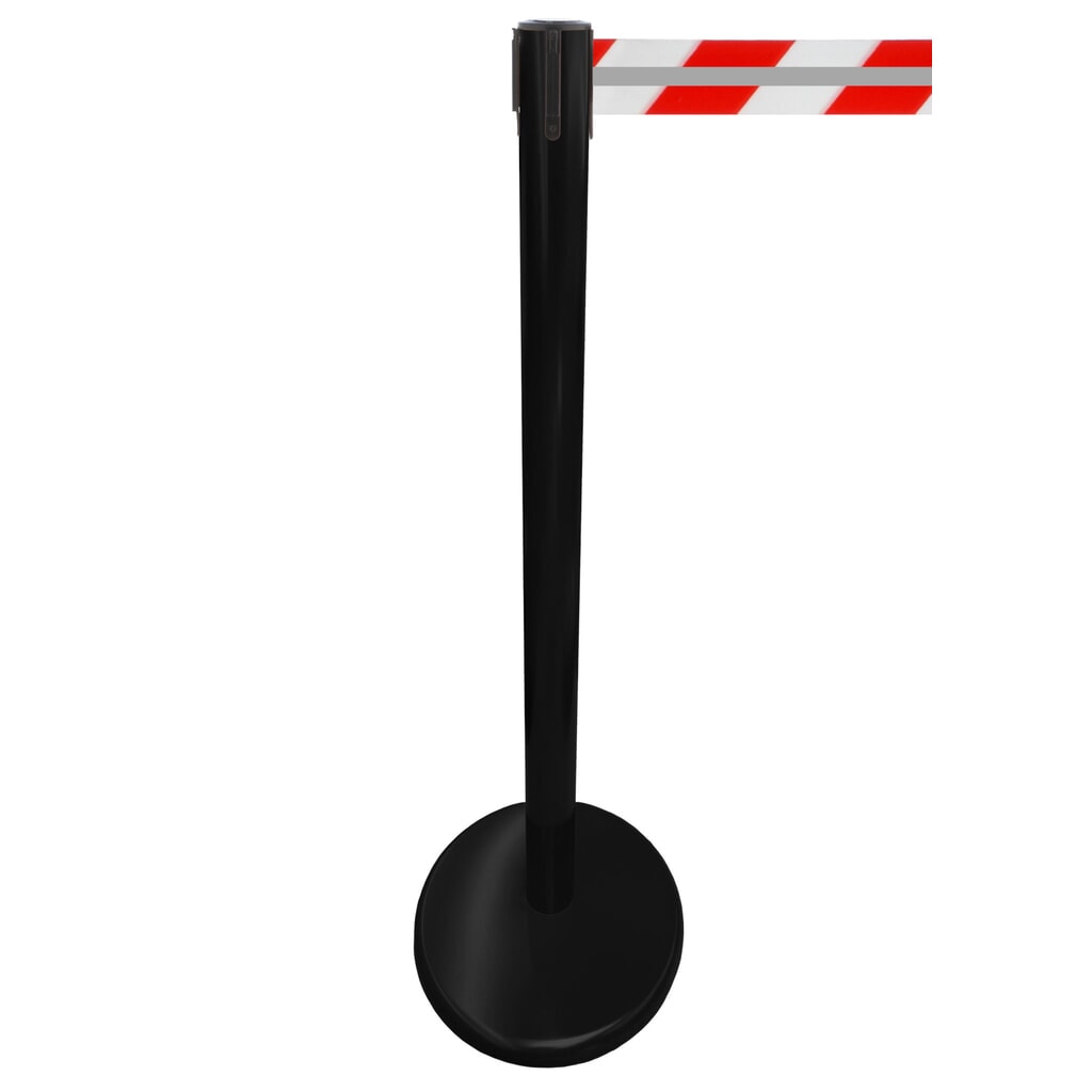 Potelet de délimitation RS-GUIDESYSTEMS® GLA 45-J REFLECTO, longueur 3,5 m, largeur 50 mm, potelet noir, sangle rouge/blanc Illustration du produit: Potelet de délimitation RS-GUIDESYSTEMS® GLA 45-J REFLECTO, longueur 3,5 m, largeur 50 mm, potelet noir, sangle rouge/blanc