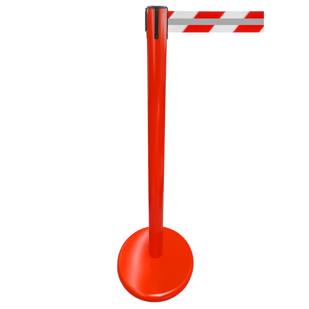 Numéro de l'image du produit 1: Potelet de délimitation RS-GUIDESYSTEMS® GLA 45-D REFLECTO, longueur 2,3 m, largeur 50 mm, potelet rouge, sangle rouge/blanc