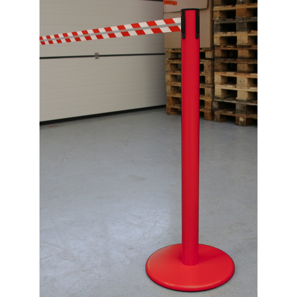 Numéro de l'image du produit 4: Potelet de délimitation RS-GUIDESYSTEMS® GLA 45-D REFLECTO, longueur 2,3 m, largeur 50 mm, potelet rouge, sangle rouge/blanc