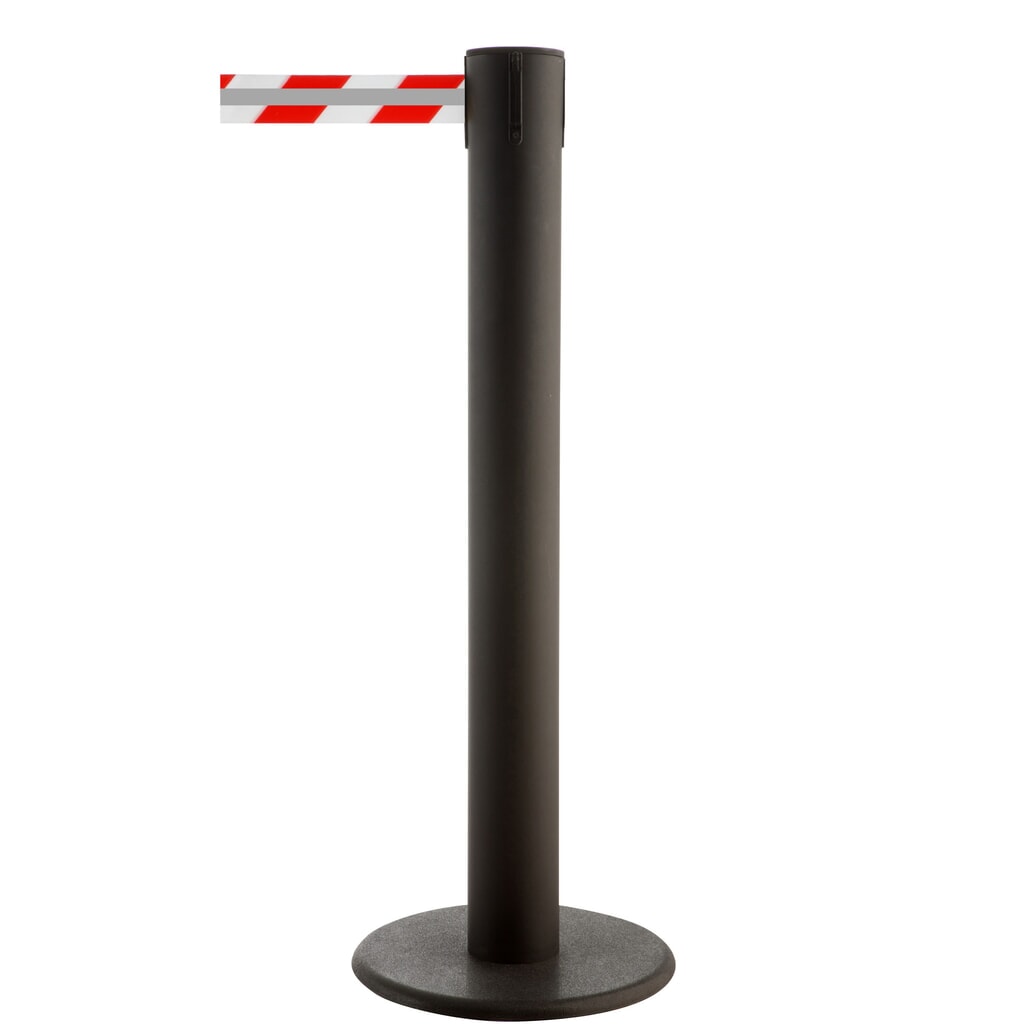 Potelet de délimitation RS-GUIDESYSTEMS® GLA 85-J REFLECTO, longueur 7 m, largeur 50 mm, potelet noir, sangle rouge/blanc Illustration du produit: Potelet de délimitation RS-GUIDESYSTEMS® GLA 85-J REFLECTO, longueur 7 m, largeur 50 mm, potelet noir, sangle rouge/blanc