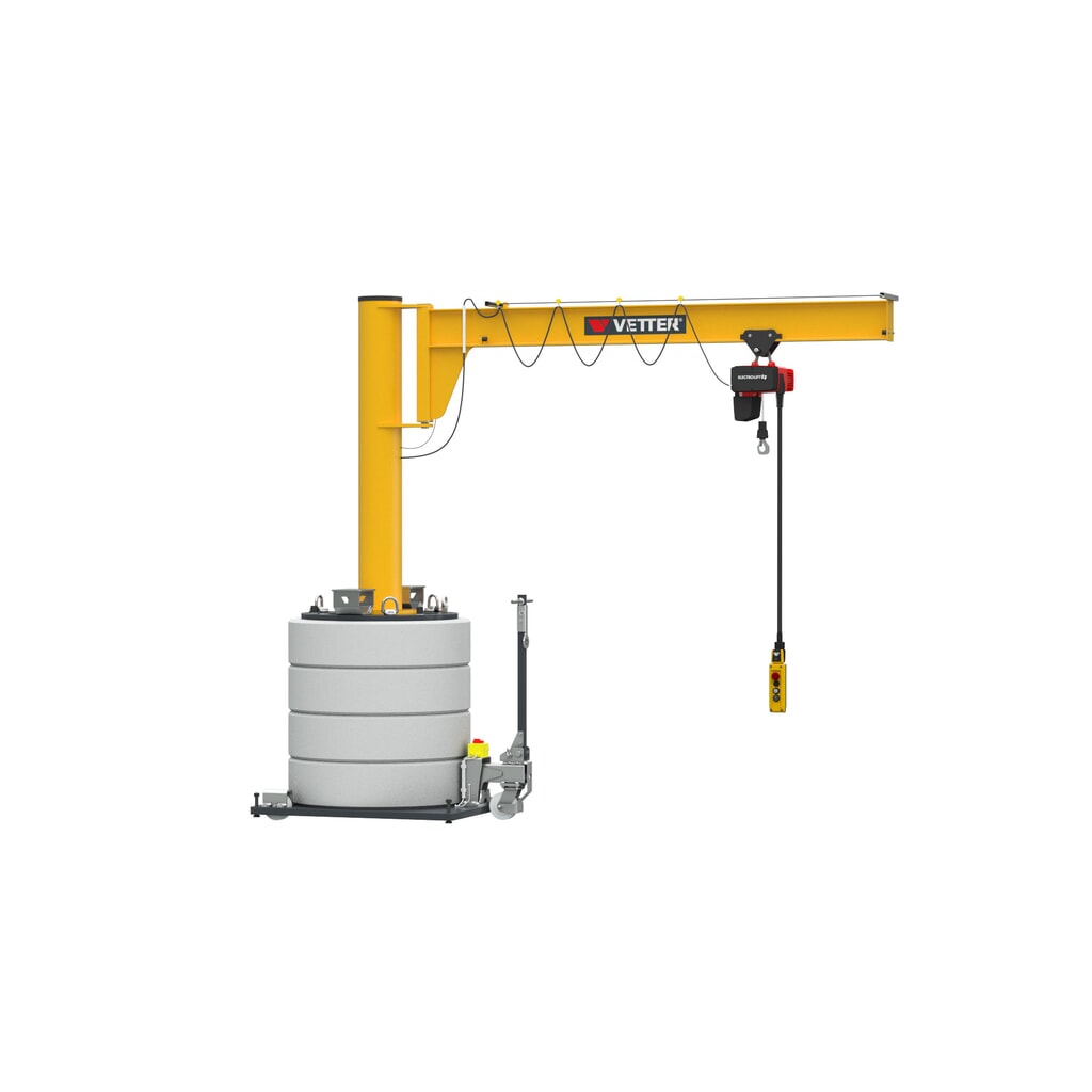 N° de l'image du produit 4 : Potence VETTER®, palan électrique à chaîne LIFTKET inclus, plage de pivotement de 270°, portée 5 000 mm, capacité de charge 250 kg