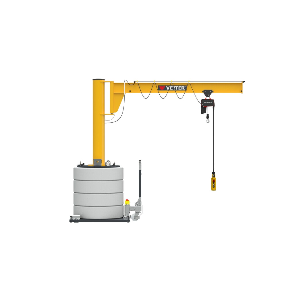 Potence VETTER®, palan électrique à chaîne LIFTKET inclus, plage de pivotement de 270°, portée 2 000 mm, capacité de charge 500 kg N° de l'image du produit 1 : Potence VETTER®, palan électrique à chaîne LIFTKET inclus, plage de pivotement de 270°, portée 2 000 mm, capacité de charge 500 kg