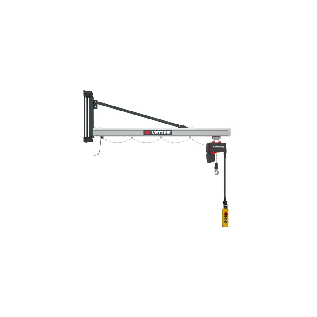 Potence VETTER®, palan électrique à chaîne LIFTKET inclus, version murale, portée 1 900 mm, capacité de charge 125 kg Illustration du produit: Potence VETTER®, palan électrique à chaîne LIFTKET inclus, version murale, portée 1 900 mm, capacité de charge 125 kg