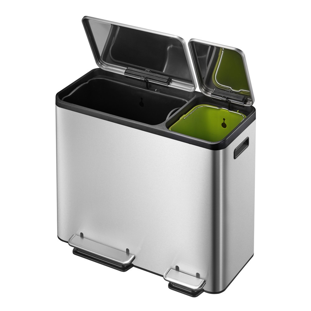 Numéro de l'image du produit 5: Poubelle à pédale EcoCasa 30 + 15 l, acier inoxydable mat