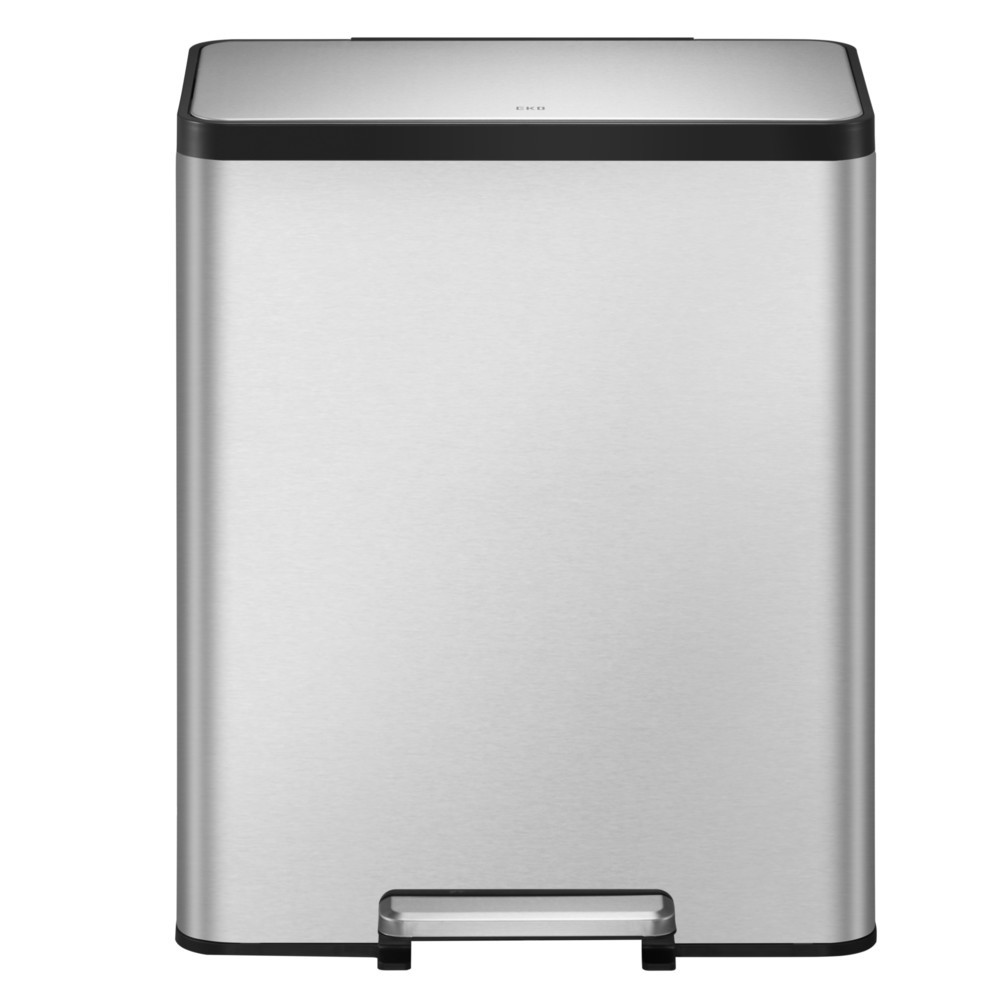 Numéro de l'image du produit 4: Poubelle à pédale EcoCasa 2 EKO, 2 x 30 litres, acier inoxydable mat