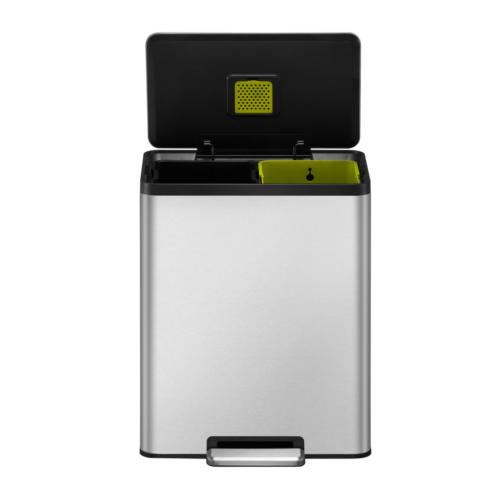 Numéro de l'image du produit 5: Poubelle à pédale EcoCasa 2 EKO, 2 x 30 litres, acier inoxydable mat