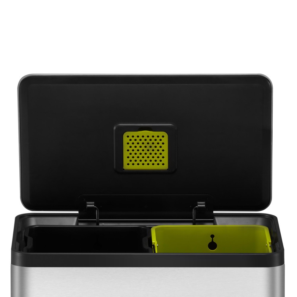 Numéro de l'image du produit 6: Poubelle à pédale EcoCasa 2 EKO, 2 x 30 litres, acier inoxydable mat