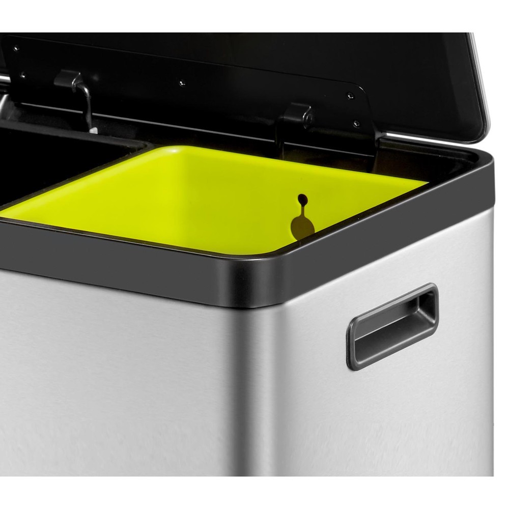 Numéro de l'image du produit 7: Poubelle à pédale EcoCasa 2 EKO, 2 x 30 litres, acier inoxydable mat