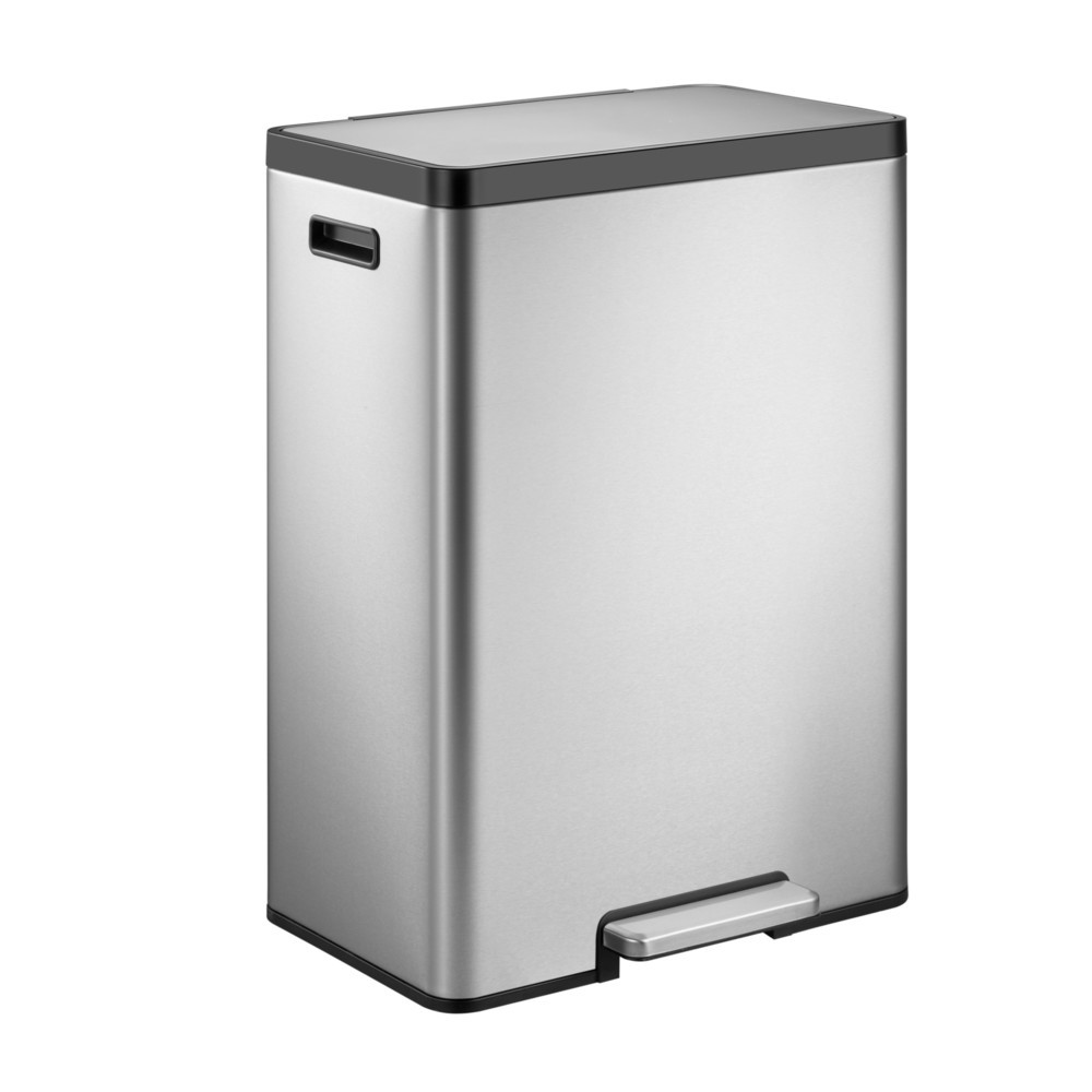 Illustration du produit: Poubelle à pédale EcoCasa 2 EKO, 45 litres, acier inoxydable mat