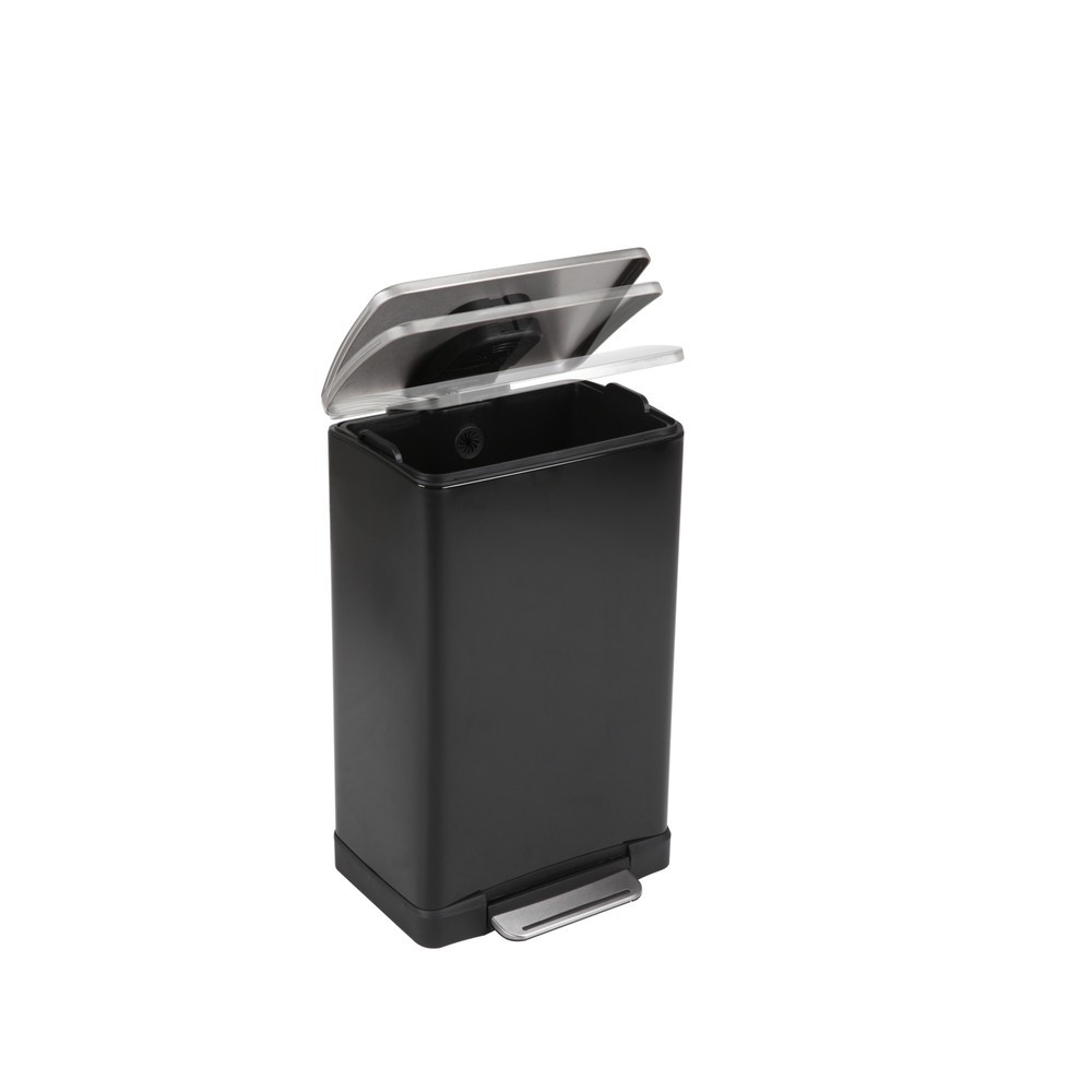 Numéro de l'image du produit 2: Poubelle à pédale en acier inoxydable, 40 l, mat/noir
